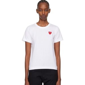 Play Comme de Garçon White Logo T-Shirt xs